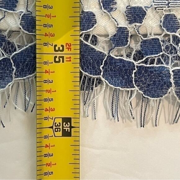 Jessica Howard Blue White Embroidered Lace Dress Size 6 - Picture 13 of 13